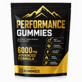 Performance Gummies, 6000mg Advanced Formula with Shilajit, Maca, Ashwagandha, Panax Ginseng, Saffron & L-Arginine, Energy, Stamina & Vitality Support, Chocolate Flavor, 60 Count