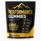 Performance Gummies, 6000mg Advanced Formula with Shilajit, Maca, Ashwagandha, Panax Ginseng, Saffron & L-Arginine, Energy, Stamina & Vitality Support, Chocolate Flavor, 60 Count
