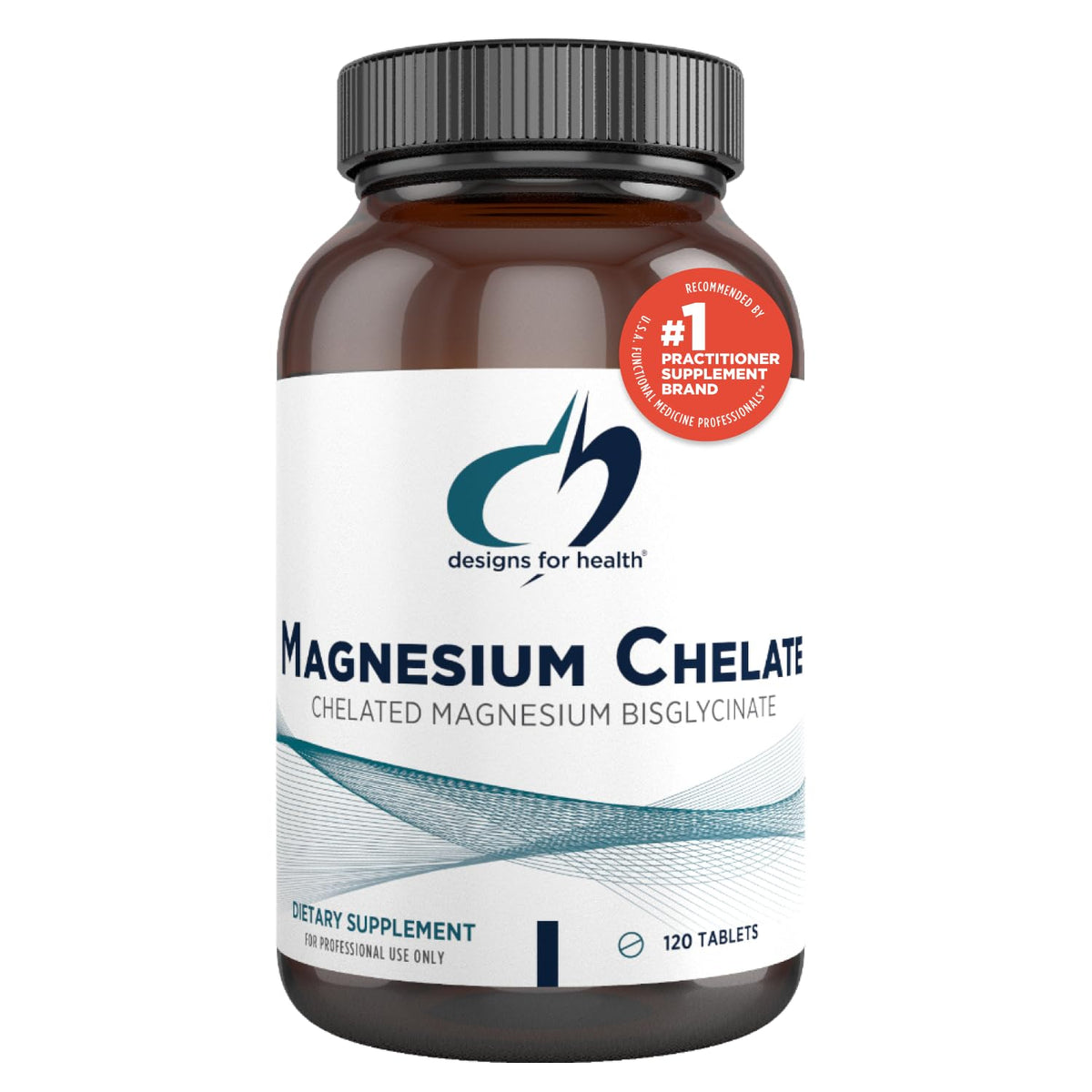 Designs for Health Magnesium Chelate Tablets - 200mg Magnesium Bisglycinate Chelate - Non-GMO Supplement Designed to be Easier on the Stomach (120 Tablets)