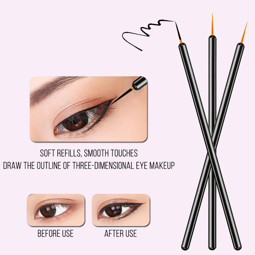 Buy now KINGMAS 100 Pack Eyeliner Brush, Disposable Ultra-fine Point Eyeliner Applicator Cosmetic Eye Wands Eye Liner Makeup Tool at indiglob india