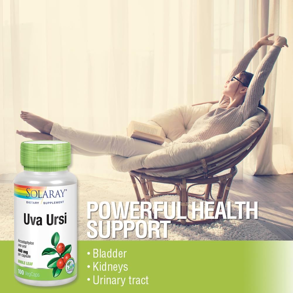 Buy now SOLARAY Uva Ursi Leaf 460 mg | Healthy Bladder, Kidney & Urinary Tract Function Support | Non-GMO | 100ct (Take 3 Daily) at indiglob india