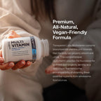 Transparent Labs Daily Multivitamin for Women - Whole-Food-Based Multivitamin for Men, Vegan, Clean, Organic Vitamin Supplement w Vitamins, Lutein, Biotin, Folate & Magnesium - 120 Capsules