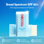 TOCOBO Cotton Airy Sun Stick SPF 50 Broad Spectrum Korean Matte Sunscreen Stick for Face - Travel Size Sebum Control Sunblock -Vegan, Lightweight, 0.67 oz (1single pack)