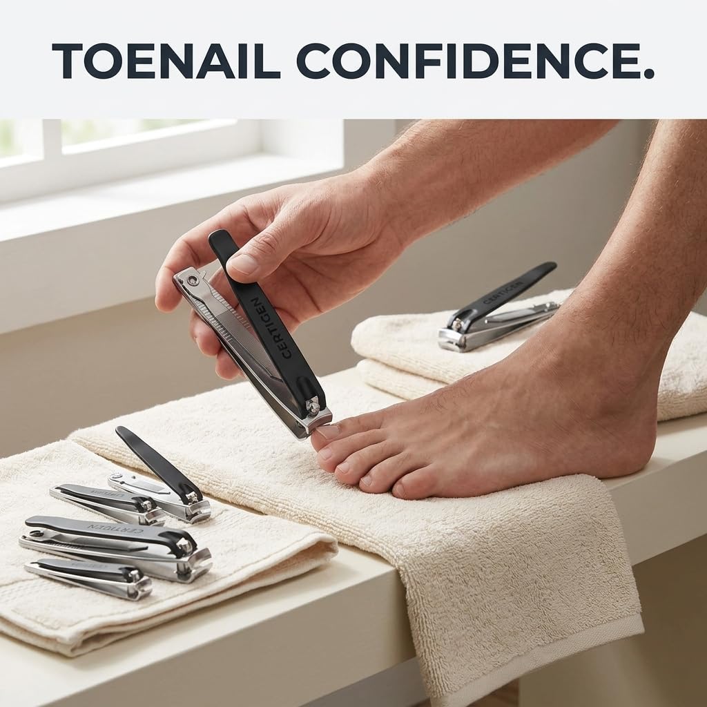Nail Clippers Set 6 -Pack - Includes Toenail Clippers, Fingernail Clipper, and Finger Nail Clippers for Men and Women Adult, Toe Nail and Fingernail Clipper Kit