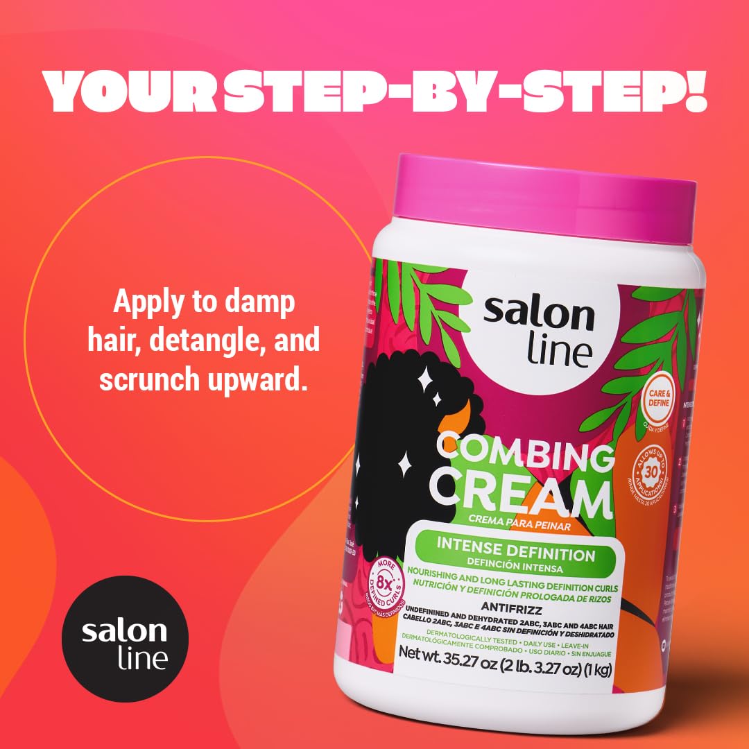 Salon Line, Hair Cream, Leave-In, Curl, Intense Definition Styling Cream, Wavy 35.27 Oz