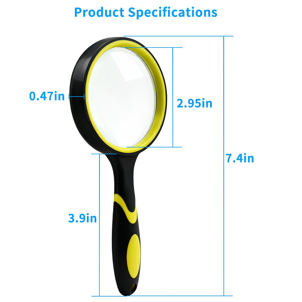 Premium 10X Magnifying Glass with Large 3 Inch (75mm) Lens