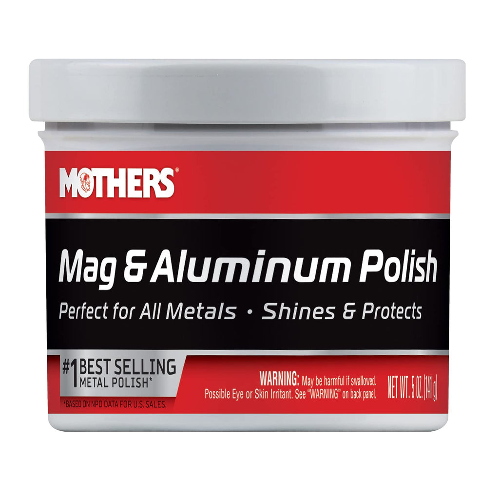 Buy now Mothers Mag & Aluminum Polish, 5 oz. — Brilliant Shine, Easy to Use, For All Uncoated & Unplated Metals Including Aluminum Wheels, Stainless Steel Trim and Exhaust Tips, Brass & More (05100) 5 Fl Oz (Pack of 1) at indiglob india