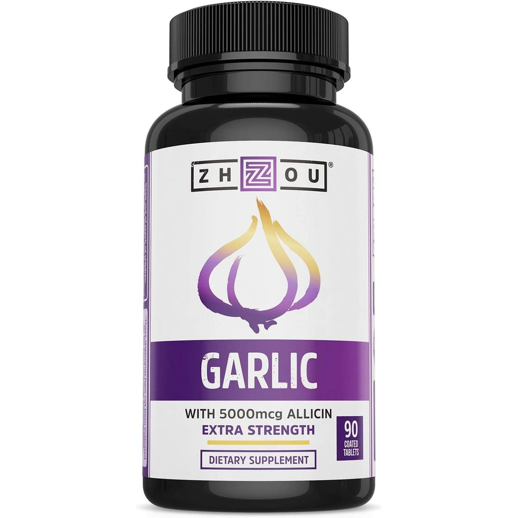 Buy now Zhou Garlic with Allicin - Garlic Supplements, Odorless Garlic Extract Pills for Men & Women, 5000 mcg Allicin Per Tablet for Immune & Heart Health - 90 Coated Tablets (Pack of 1) Default at indiglob india