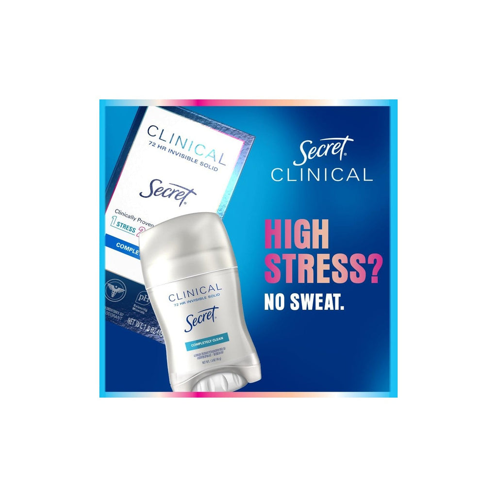 Buy now Secret Clinical Strength Antiperspirant Deodorant for Women, 3X Stress Protection, 72hr Sweat & Odor Protection, PH Balancing Minerals, Clear Gel, Clean Lavender Scent, 2.6 oz at indiglob india