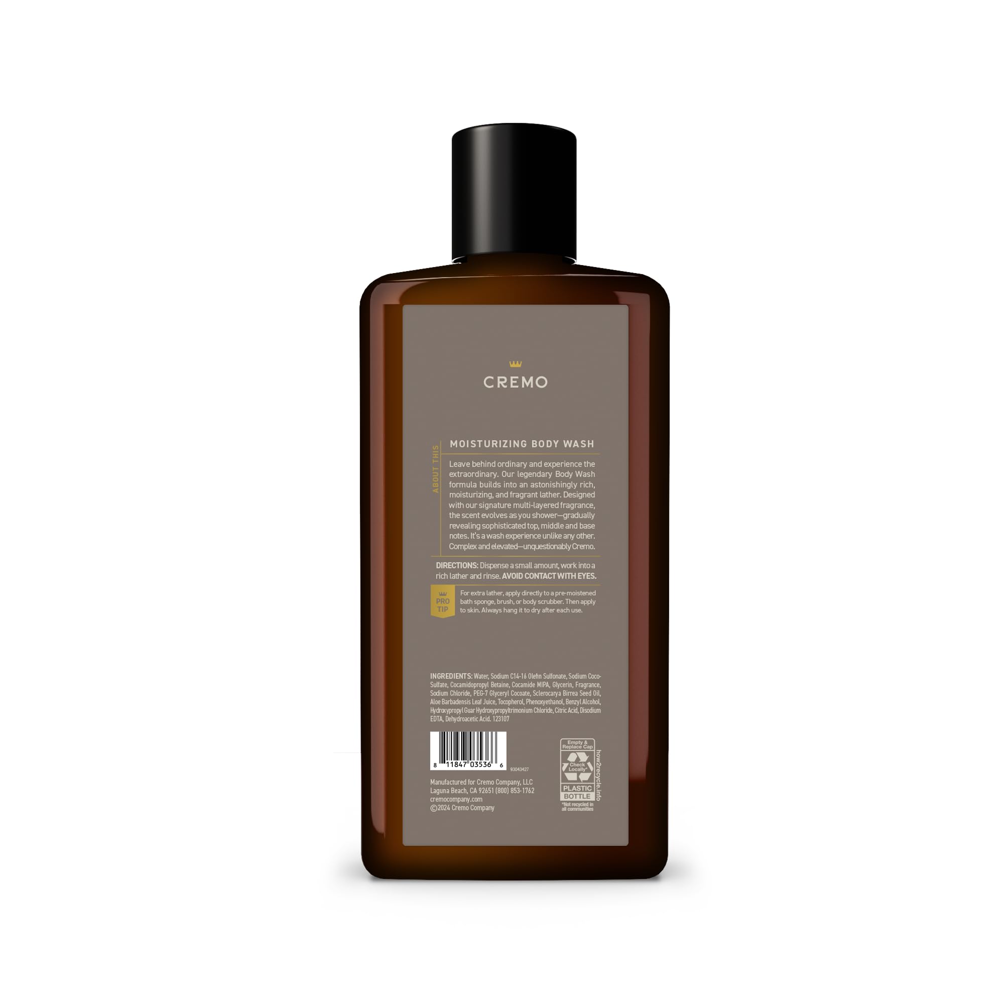 Buy now Cremo Body Wash Men, A Vintage Suede with Notes of White Moss and Rich Amber, 16 Fl Oz at indiglob india