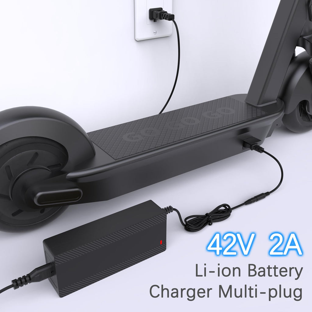 ETL Certified 42V 2A Electric Scooter Charger, 7-in-1 Universal Charger Replacement for 36V 10S Lithium Battery, Compatible with Razor Gotrax Xiaomi Jetson Ninebot Hoverboard & E-Bike