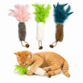 3 Pack Rabbit Fur Catnip Toys with Feathers – Interactive Carrot Cat Toys with Galls Fruit for Indoor Cats and Kittens