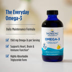 Nordic Naturals Omega-3, Lemon Flavor - 8 oz - 1560 mg Omega-3 - Fish Oil - EPA & DHA - Immune Support, Brain & Heart Health, Optimal Wellness - Non-GMO - 48 Servings