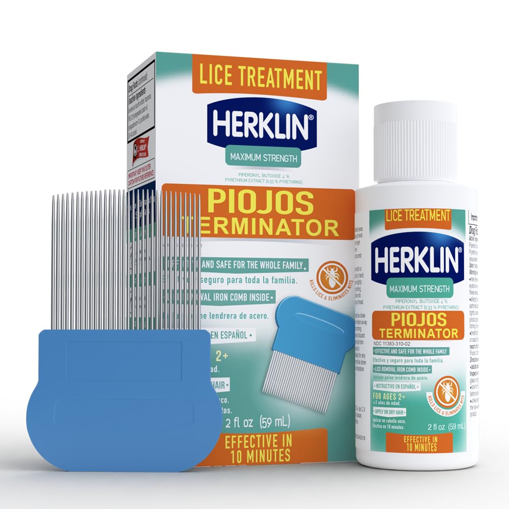 Herklin Lice Treatment Shampoo, Maximum Strength, Easy to Apply, 2 Fl Oz, Bottle
