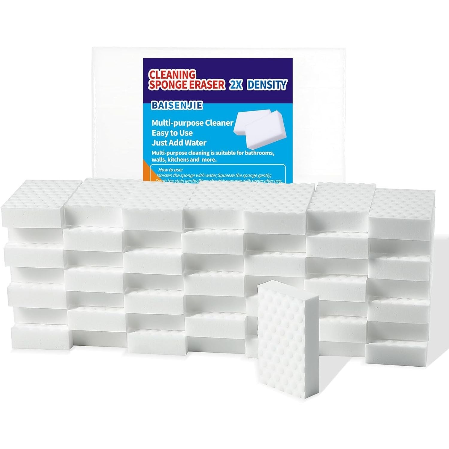 Buy now Magic Sponges Eraser,10 Pack Melamine Sponge in Bulk,2X Density,Long Lasting,Cleaning Sponge for Kitchen, Bathroom,Bathtub, Sink,Furniture, Wall Cleaner (White,3.93x2.36x0.79in) 3.93x2.36x0.79in Whiteï¼ˆ50pcsï¼‰ at indiglob india