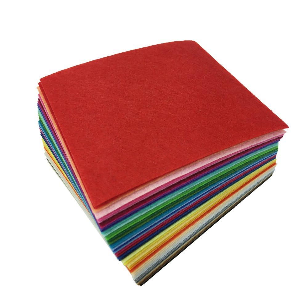 flic-flac 16PCS 8 x 12 inches (20 x 30cm) Assorted Color Felt Fabric Sheets Patchwork Sewing DIY Craft 1mm Thick