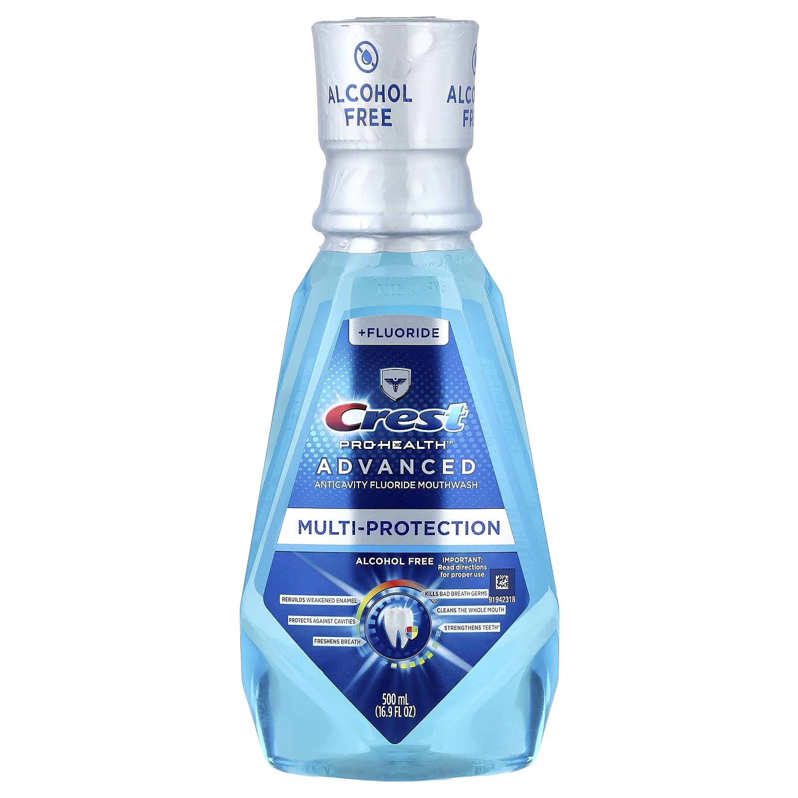 Buy now Crest Pro-Health Advanced Multi-Protection Mouthwash, Alcohol Free Mouthwash, Fresh Mint, 500 mL (16.9 Fl Oz), Pack of 4, Crest Mouthwash, Flouride Mouthwash 16.9 Fl Oz (Pack of 1) at indiglob india