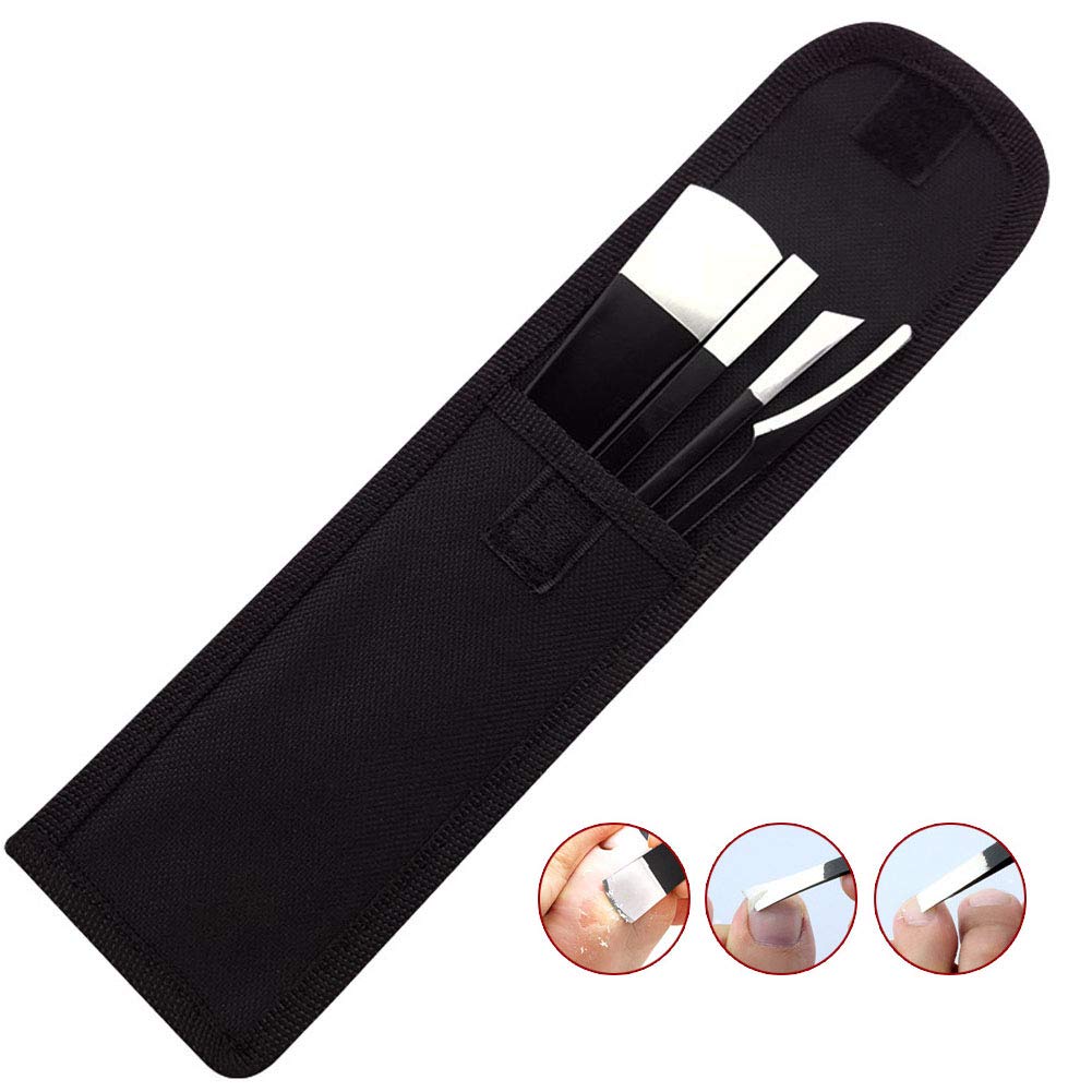 Buy now Pedicure Knife Set, 4Pcs Professional Stainless Steel Ingrown Toenail Knife Tools with Storage Bag Nail Knives Cuticle Remover for Feet Ingrown Toe Nail Correction Pedicure Tools Kit at indiglob india