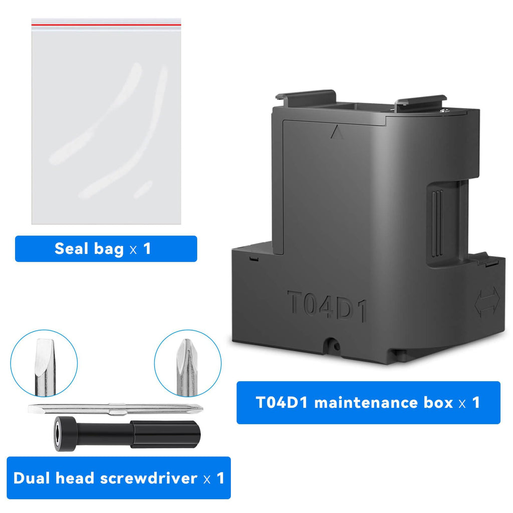 T04D1 Maintenance Box for EcoTank ET-15000 ET-3760 ET-3850 ET-4850 ET-4760 ET-3750, T04D100 Ink Maintenance Box for ET15000 ET-4750 ET-3830 ET-5150 ET-2980 ET-3950 ET-4950 Printer, TO4D1/04D1/EWMB2