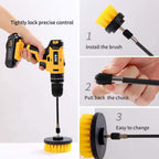 Buy now YIHATA 4 Pack Drill Brush Attachments Set,All Purpose Multi-Purpose Power Scrubber Cleaning Brush with Extended Long Attachment Kit, for Car,Grout,Floor,Tub,Shower,Tile,Bathroom and Kitchen Surface at indiglob india