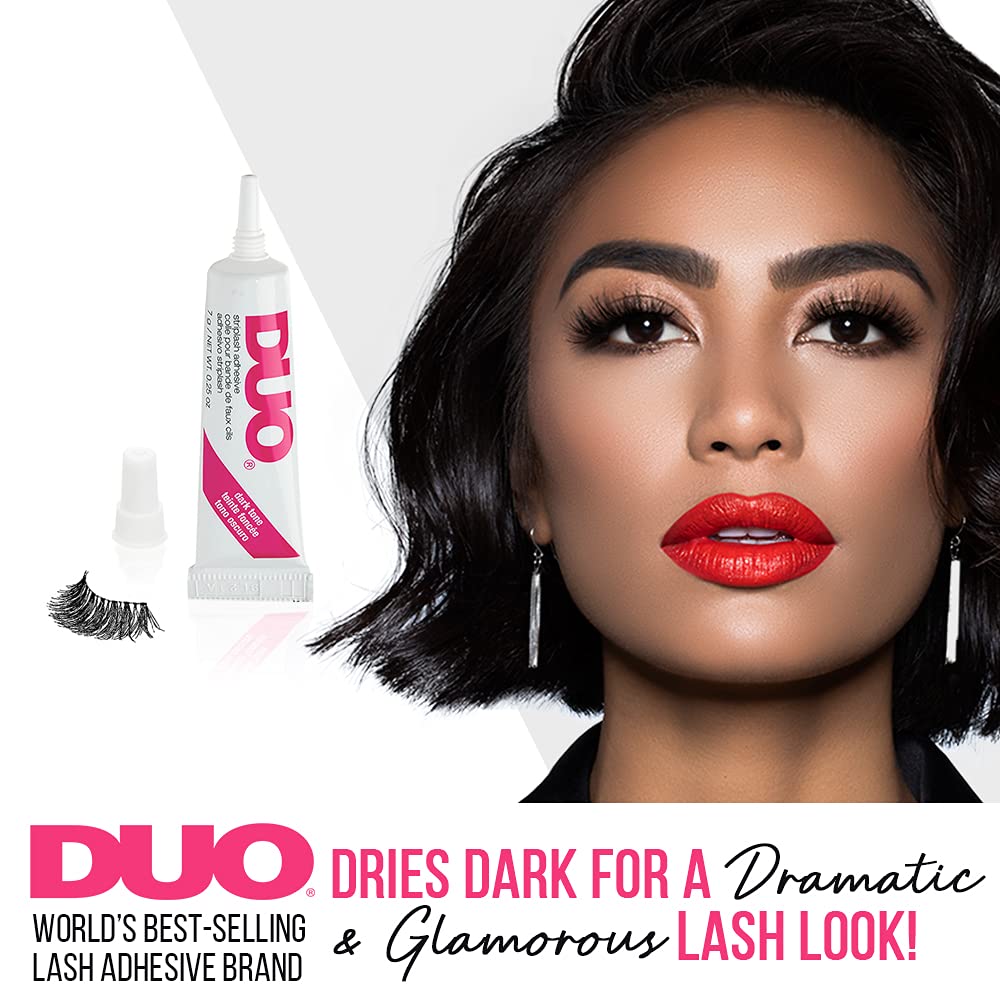 DUO Eyelash Glue, Dark Tone, Lash Adhesive for Strip Lashes, 0.25 oz 2 Pack | Waterproof & Long-Lasting Lash Glue, Secure Hold, Formaldehyde and Latex Free, Made in the USA