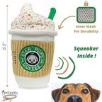 Nestpark Parody Star Pups Coffee Dog Toy Pup'kin Spice Latte - Funny Plush Squeaky Crinkle Dog Toys for Medium, Small and Large for Dog Birthday