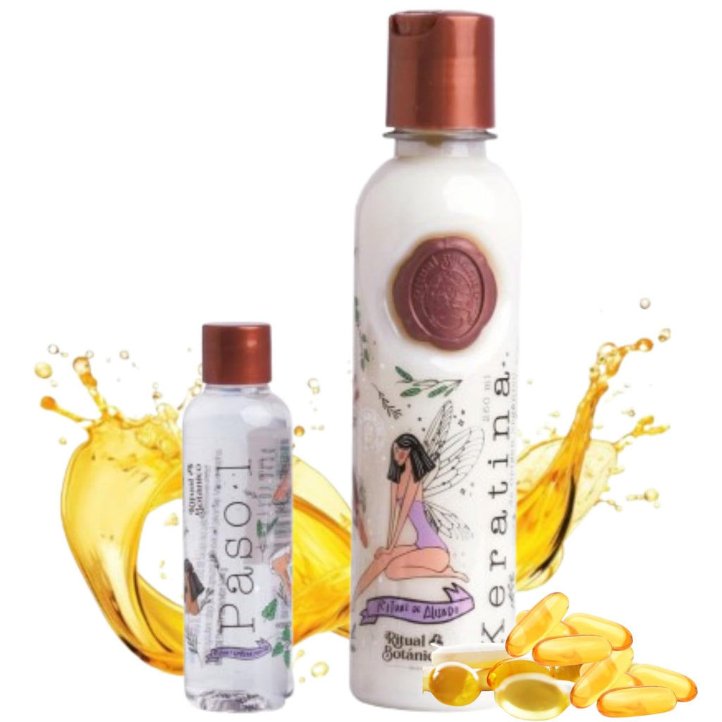 RITUAL BOTANICO Keratina Organica 250 ML - 12 Aceites Naturales y Aminoácidos que aportan brillo, sedosidad y nutrición. Keratina para alisar el pelo entre 4-6 meses. Con Argán, Té Verde, Karité,