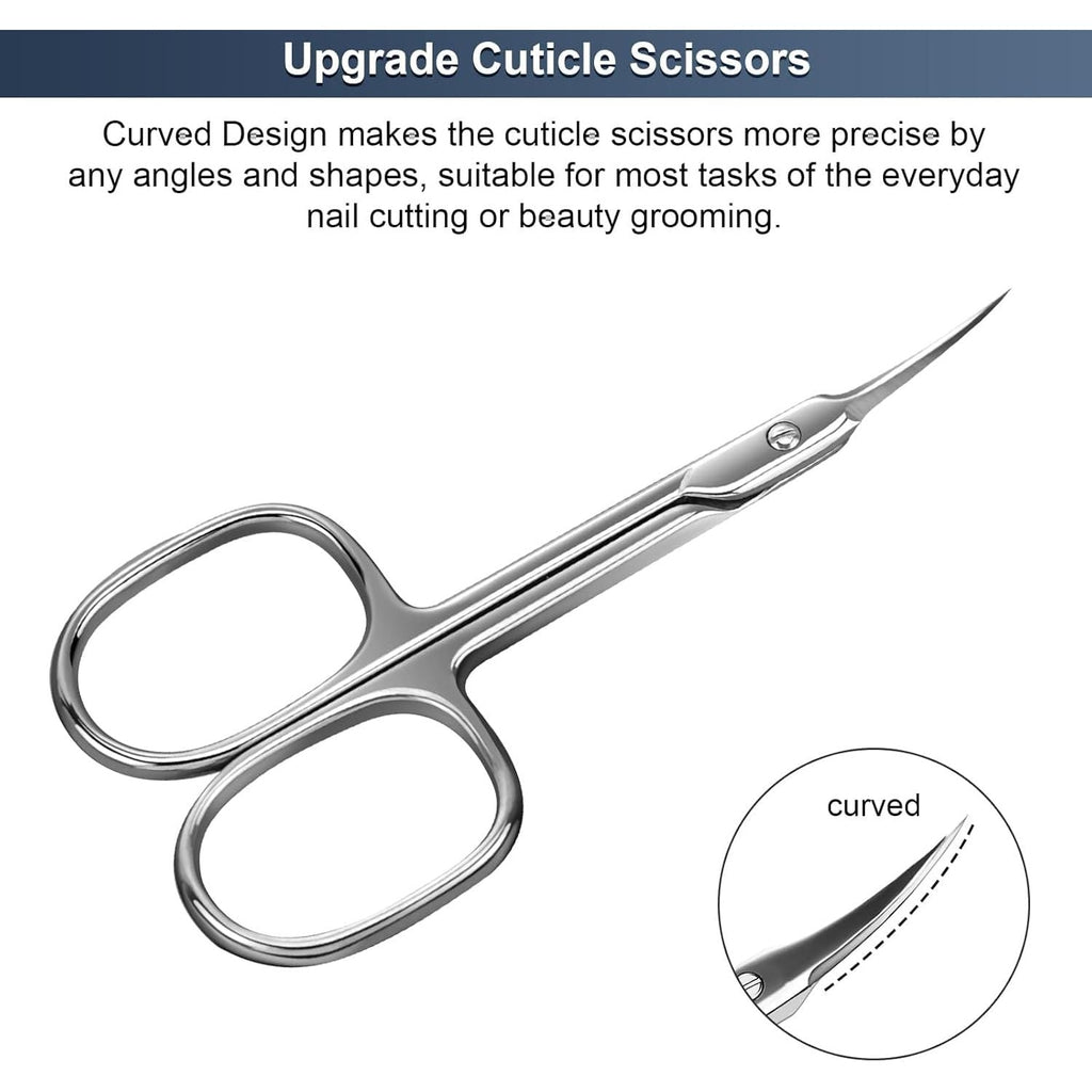 Buy now CGBE Cuticle Scissors Extra Fine Curved Blade, Super Slim Manicure Scissors for Cuticles Professional Small Scissors with Precise Pointed Tip Grooming Blades, Eyebrow, Eyelash, and Dry Skin - Silvery at indiglob india