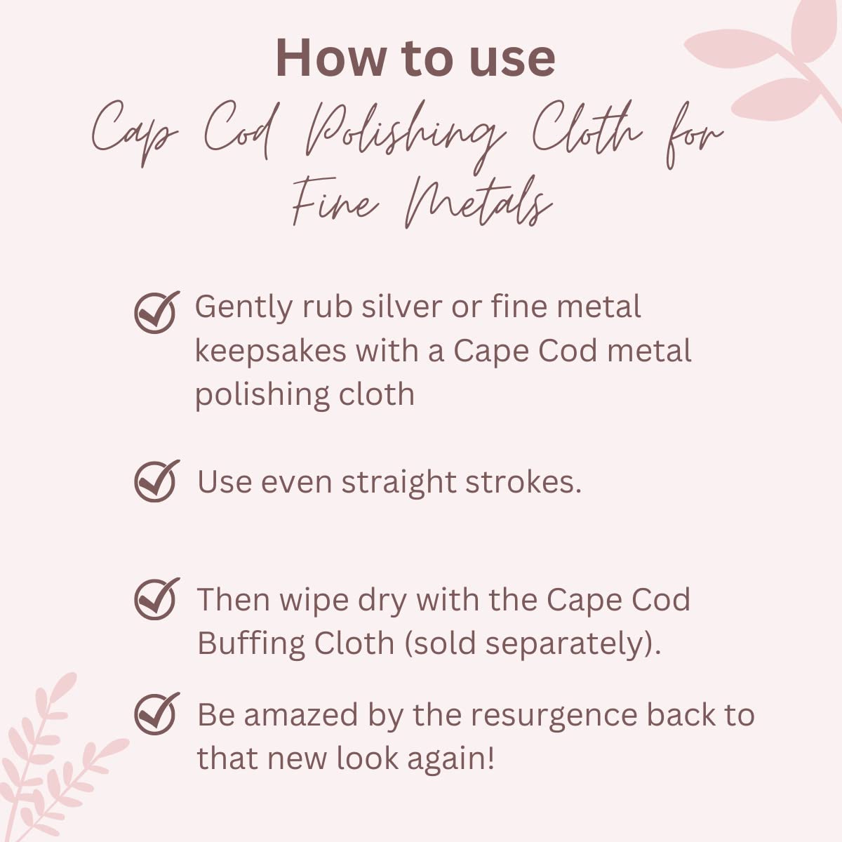Buy now Cape Cod Polishing Cloths for Fine Metals | Jewelry Cleaner and Tarnish Remover | Silver Polishing to a Brilliant Shine | Foil Pack of (2) 4x6 Cloths at indiglob india