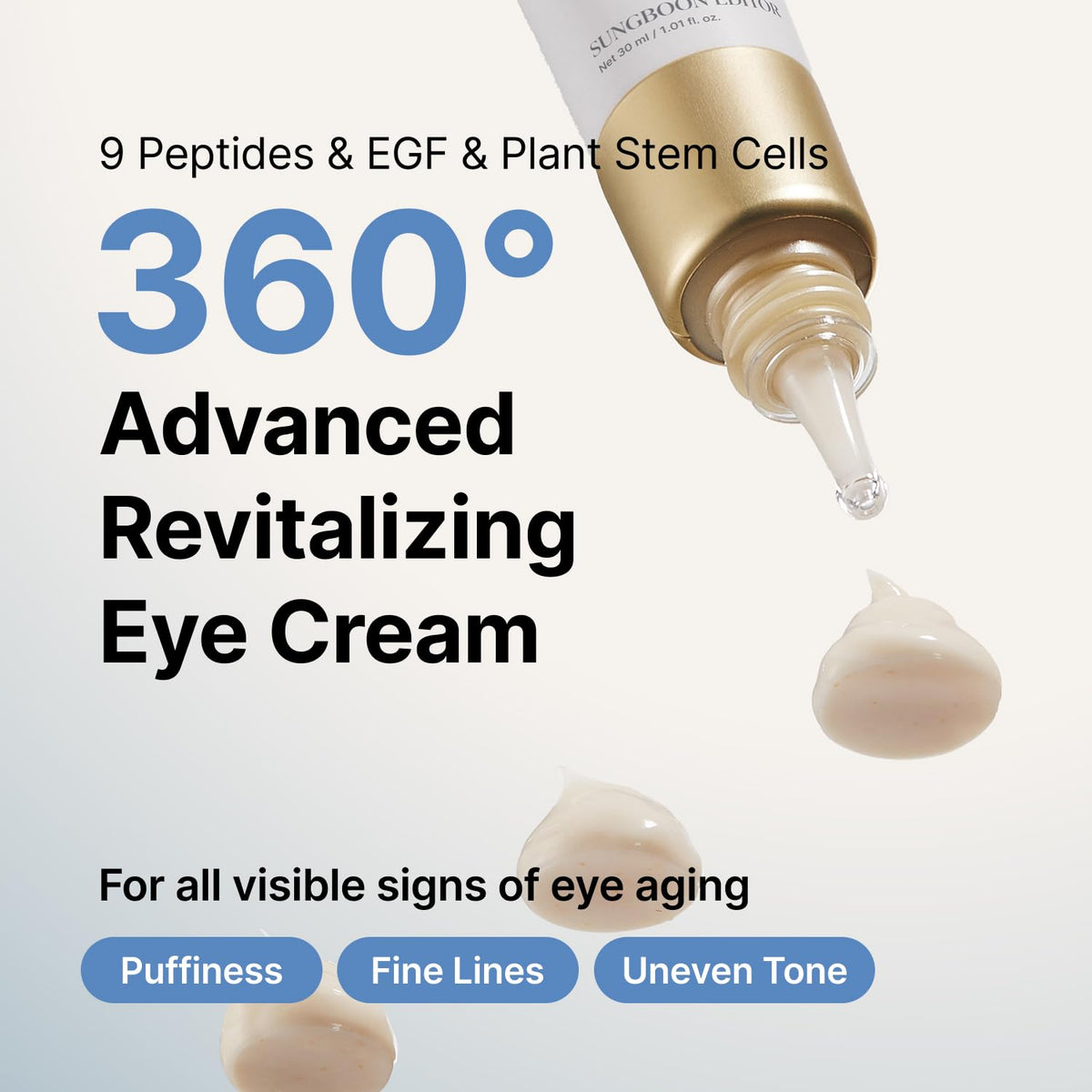 SUNGBOON EDITOR Silk Peptides EGF Intensive Eye Cream, 1.01 fl.oz