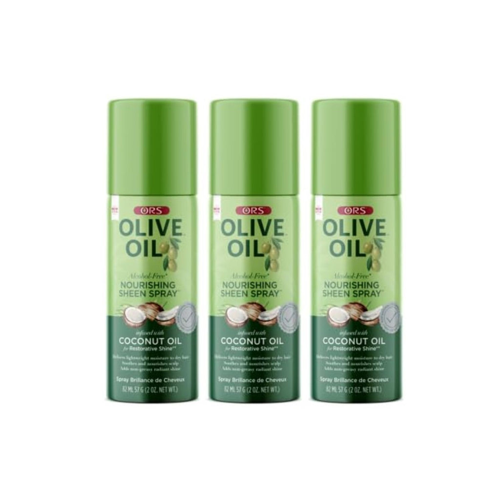 ORS Olive Oil Nourishing Sheen Spray with Coconut Oil for Restorative Shine 2 Ounces - Travel Size