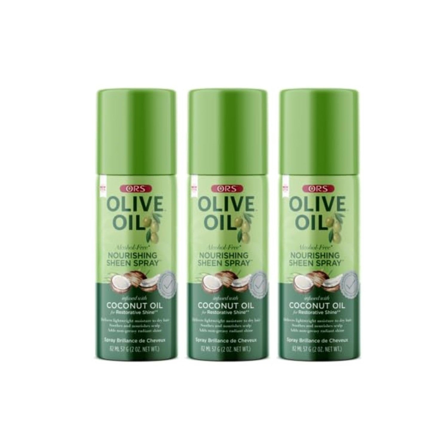 ORS Olive Oil Nourishing Sheen Spray with Coconut Oil for Restorative Shine 2 Ounces - Travel Size