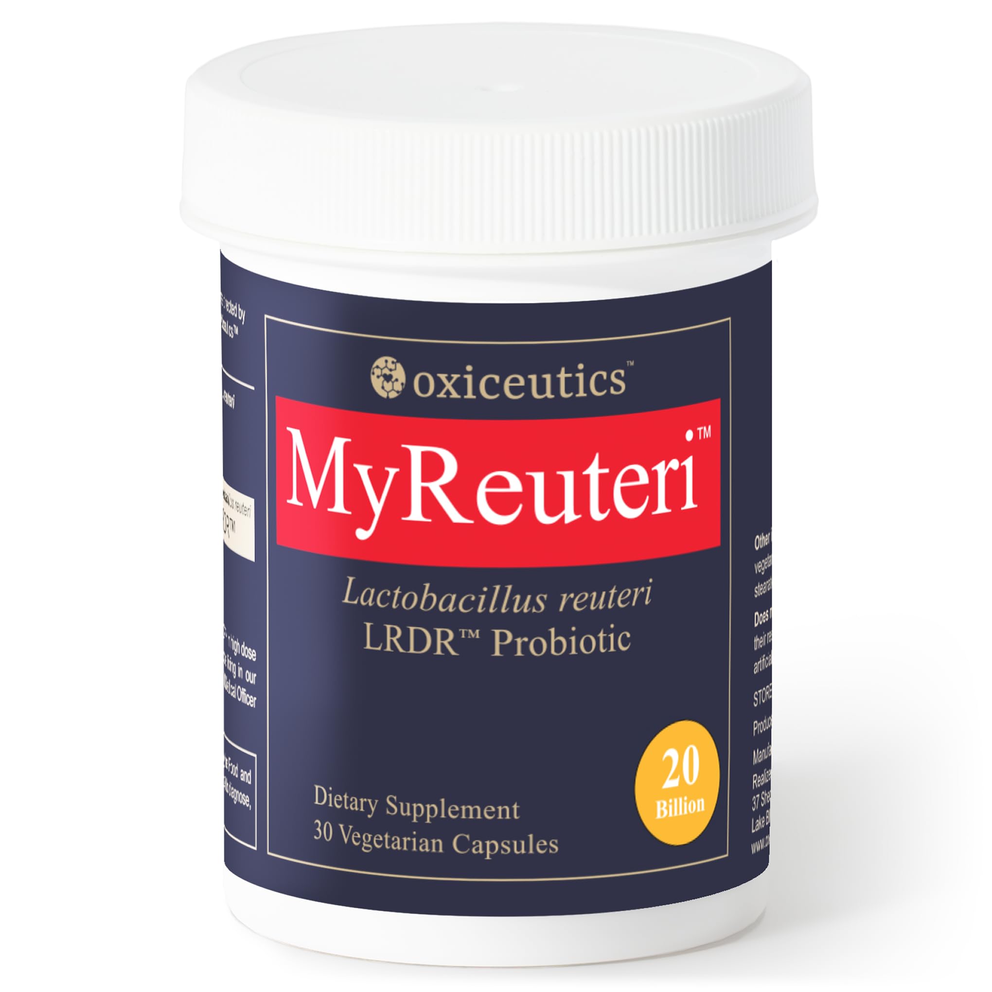 MyReuteri™ 10 Billion CFU Probiotic – Foundational-Strength L. reuteri LRDR™ + FOS Prebiotic – by Dr. William Davis – Makes Yogurt-Like Superfood – 30 Veg Capsules