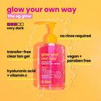 b.tan Dark Clear Self Tan Gel | Glow Your Own Way - Best Transfer Resistant, Ultra Quick Bronze, Gradual Sunless Tanning Lotion, Deep Moisturizer, No Fake Tanner Smell, 16 Fl Oz