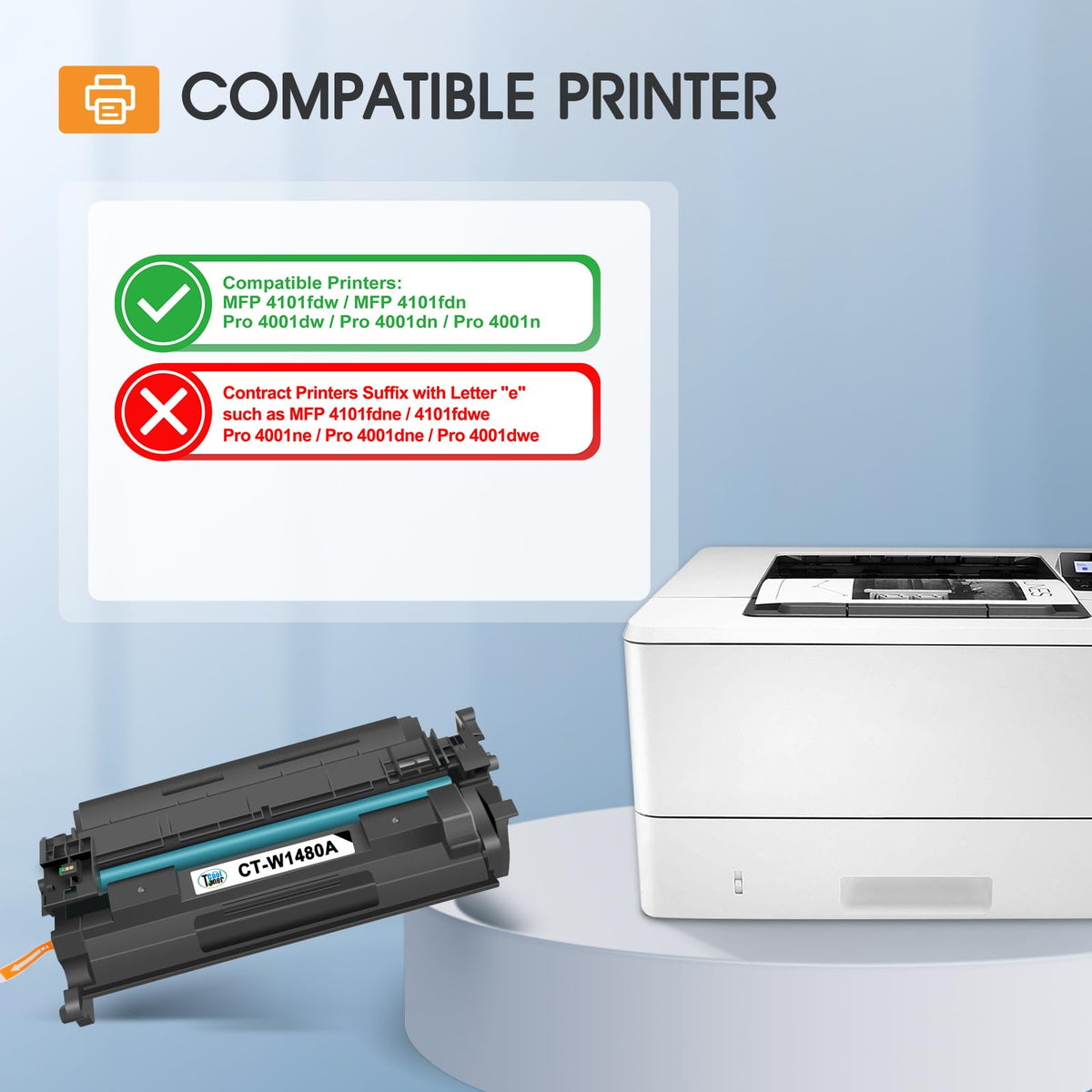 148A Toner Cartridge Black for HP 4001n MFP 4101fdw W1480A 148X W1480X