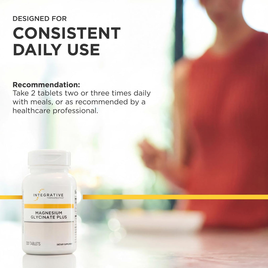 Integrative Therapeutics Magnesium Glycinate Plus - Cardiovascular Support Supplement* - Supports Brain & Muscular Function* - 120 Count (60 Servings)
