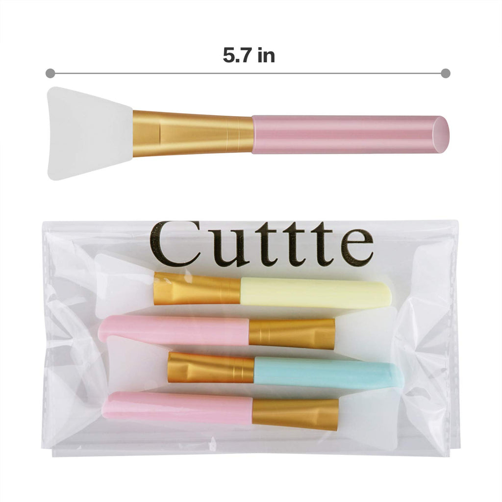 Cuttte 4pcs Silicone Face Mask Applicators, Hairless Facial Brushes for Mud | Flexible Face Mask Brush, Soft Lotion Applicator, Facial Skincare Makeup Spatula for Mud, Moisturizers, Clay, Charcoal, Cream