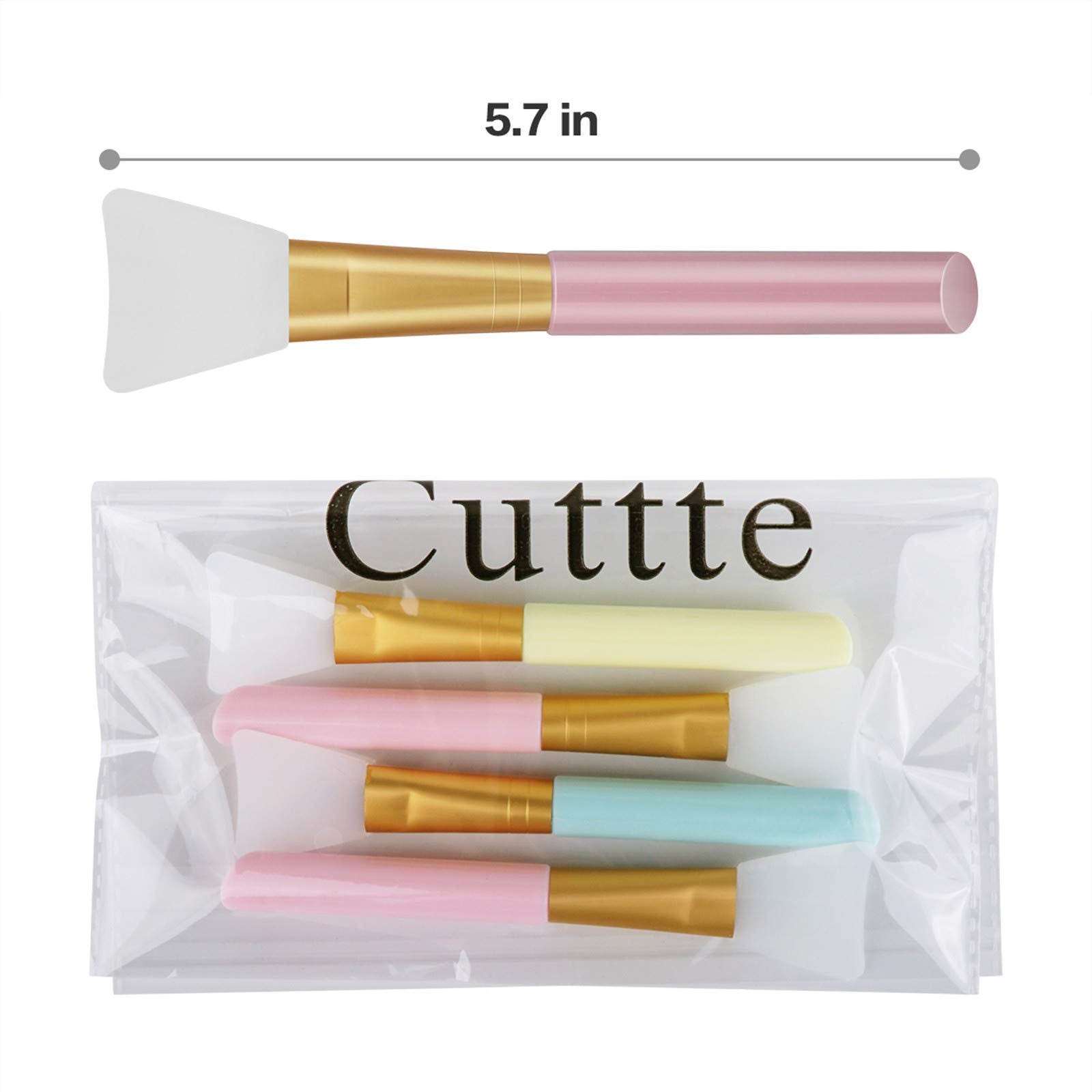 Cuttte 4pcs Silicone Face Mask Applicators, Hairless Facial Brushes for Mud | Flexible Face Mask Brush, Soft Lotion Applicator, Facial Skincare Makeup Spatula for Mud, Moisturizers, Clay, Charcoal, Cream