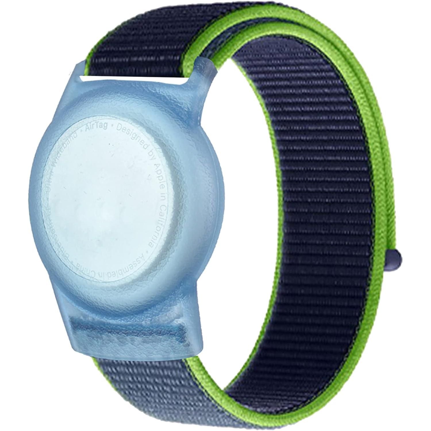 Buy now Kids Wristband Compatible with Apple AirTag, Protective Case for Air Tag GPS Tracker Holder with Nylon Bracelet, Adjustable Anti Lost Watch Band for Toddler Child Elder(Rainbow A) Dark Blue at indiglob india
