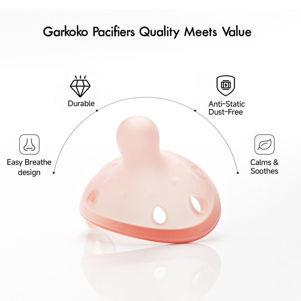 Breast-Like Baby Pacifiers 0-6 Months 4 Pack with Breathable Air Holes