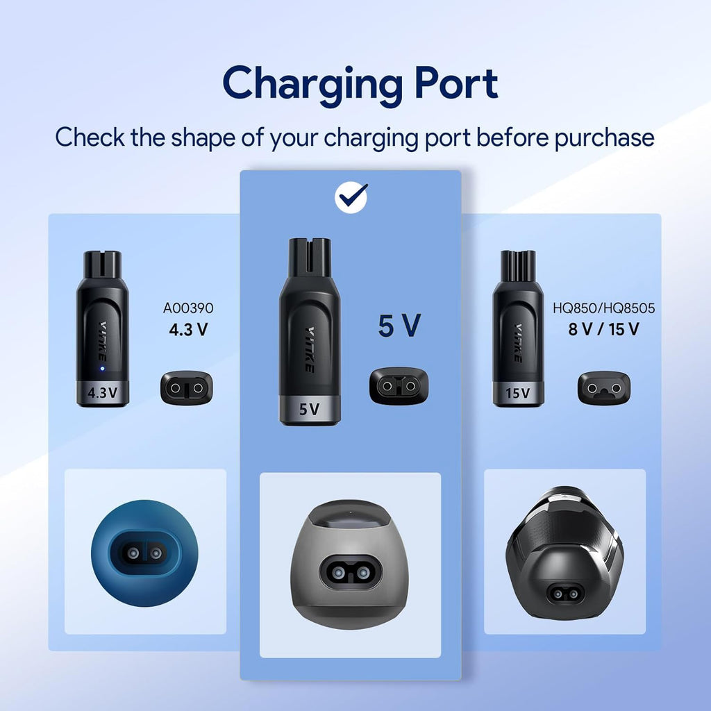 Yinke 5V Type-C Shaver Adapter Charging Converter for Philips Norelco OneBlade QP2724 QP2834 QP4530 S5880/S5885 MG7910 MG9510 QP1924 QP1324, USB-C Shaver Charger Converter Without Charger Cord (1 PC)