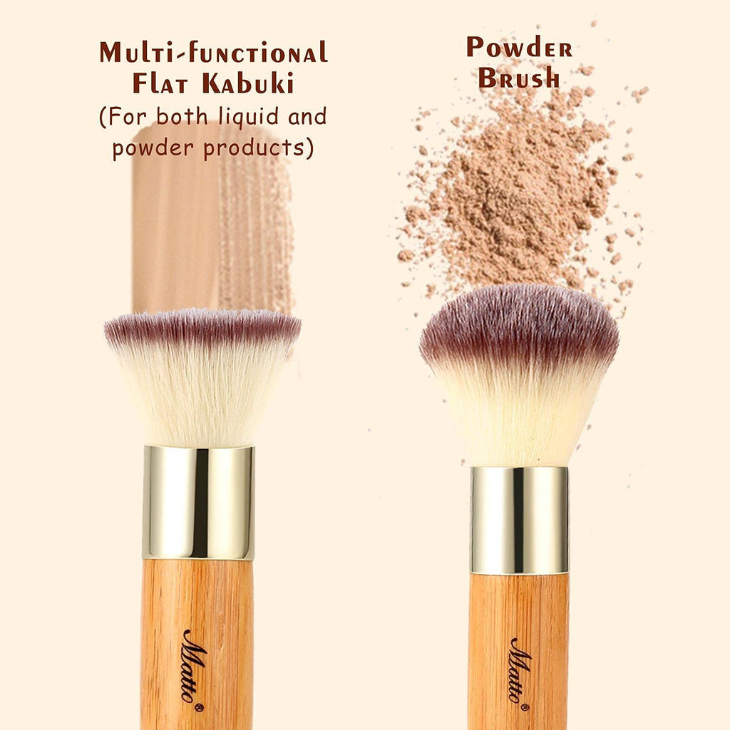 Buy now Matto Makeup Brush Set 2 Pieces Face Blush Kabuki Powder Foundation Makeup Brushes for Mineral BB Cream at indiglob india