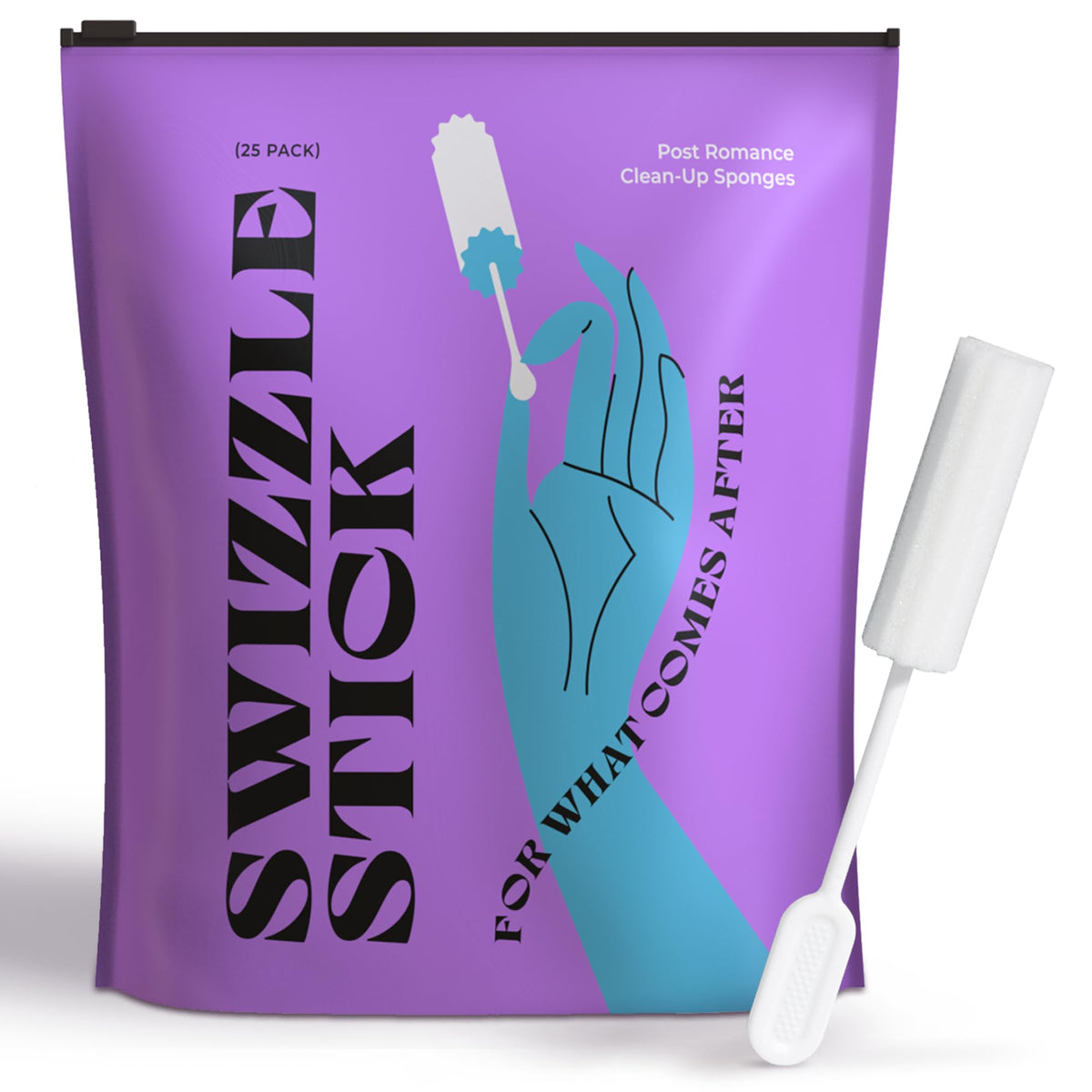 Berkland Swizzle Sticks, 25-Pack - Soft Absorbent Post-Intimacy Sponges