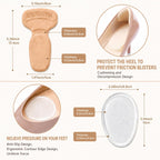 Heel Grips for Shoes Too Big, 7 Pairs Heel Pads Inserts for Women’s Shoes, T-Shape Heel Cushion Liners, Thin Heel Protectors and Ball of Foot Cushions for High Heels Flats