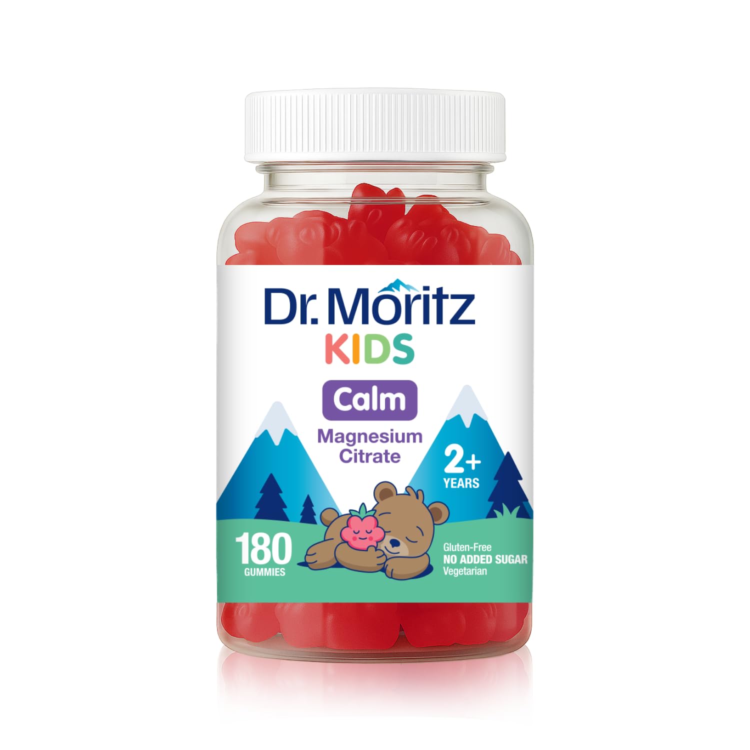Dr. Moritz Calm Kids Magnesium Gummies, No Sugar Magnesium Kids Supplement | Kids' magnesium gummies that promote calm before bedtime, encourage restful sleep, and boost energy - 2 - Pack (60 Count)