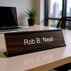 Lasercrafting Personalized Office Name Plate With Wall or Desk Holder