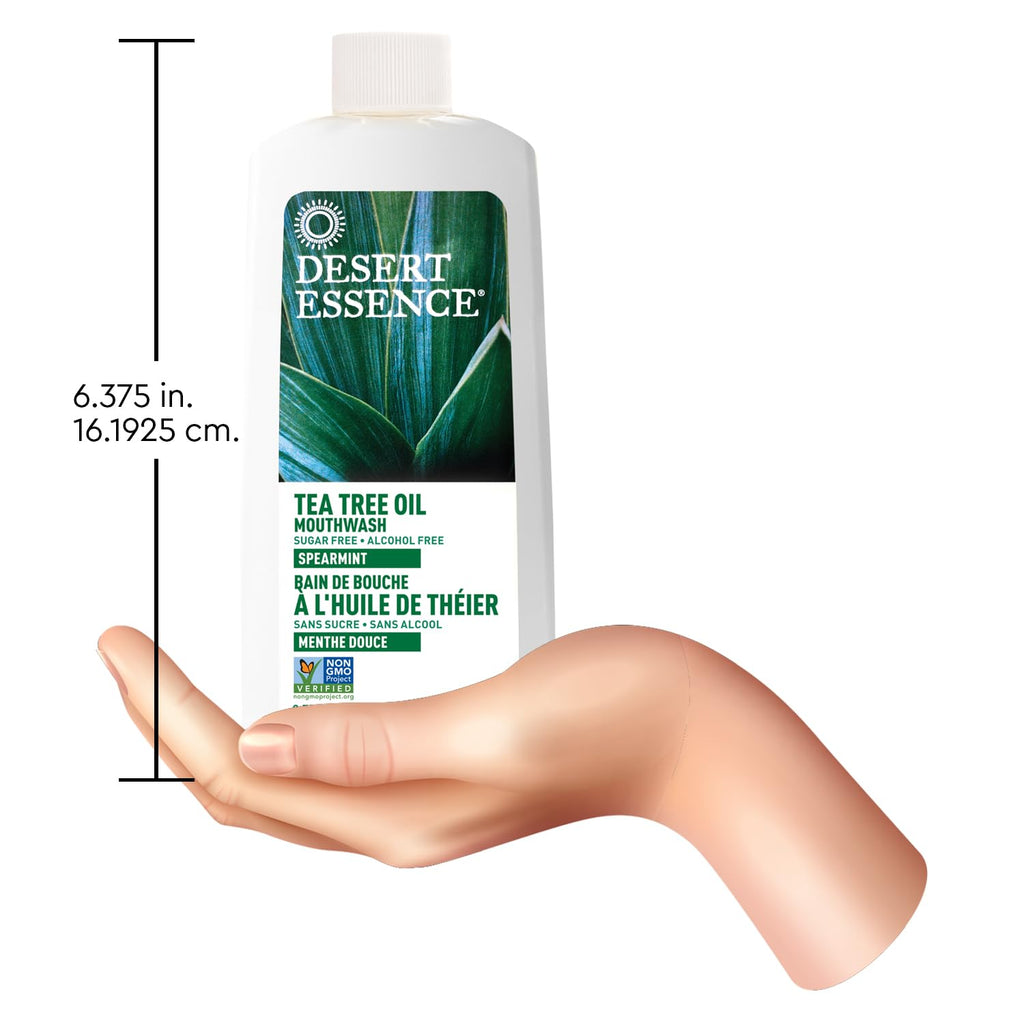 Desert Essence Tea Tree Oil Alcohol-Free Mouthwash, Spearmint, 8oz