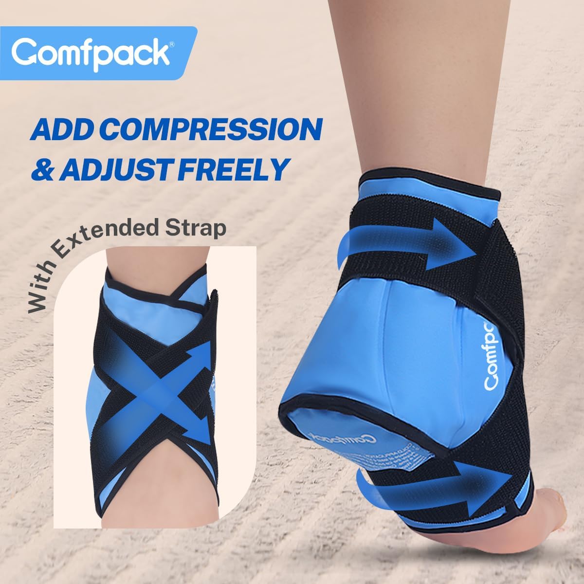 Buy now Heel Ice Pack Wrap for Plantar Fasciitis Relief, Ankle Ice Pack Wrap for Swelling, FSA Eligible, Reusable Gel Cold Pack for Foot Pain Relief, Achilles Tendonitis, Ankle Sprain, Heel Pain at indiglob india