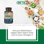 Buy now DEVA Vegan Omega-3 DHA EPA Supplement Once-Per-Day Softgel 300 MG - Carrageenan Gelatin & Gluten Free - Non-Fish Algae Oil Fatty Acids - 90 Softgels at indiglob india