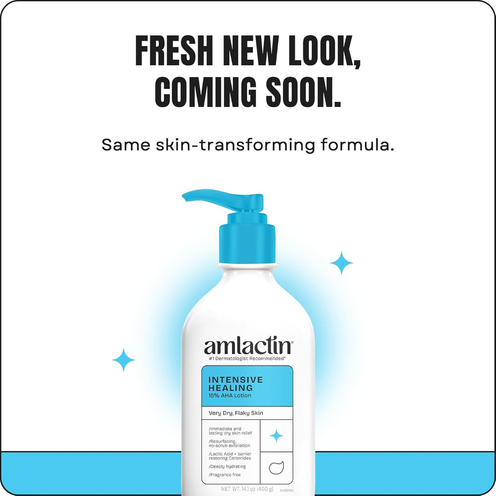 Buy now AmLactin Intensive Healing Body Lotion for Dry Skin, 14.1 oz Pump Bottle, 2-in-1 Exfoliator & Moisturizer with Ceramides & 15% Lactic Acid for Relief from Dry Skin (Packaging May Vary) at indiglob india